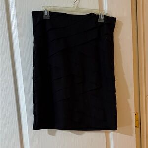 White House Black Market Instantly Slimming Black layered ruffle Skirt